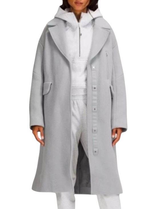 lululemon athletica Jackets & Blazers - LULULEMON Long Wrap Coat Light Gray Oversized Jacket Size 12 -- GORGEOUS!!!